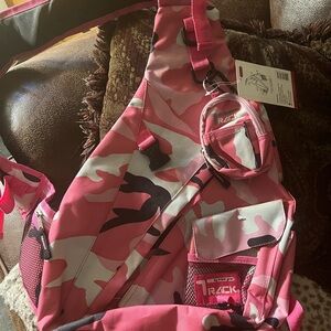 Pink Camouflage Sling Book Bag